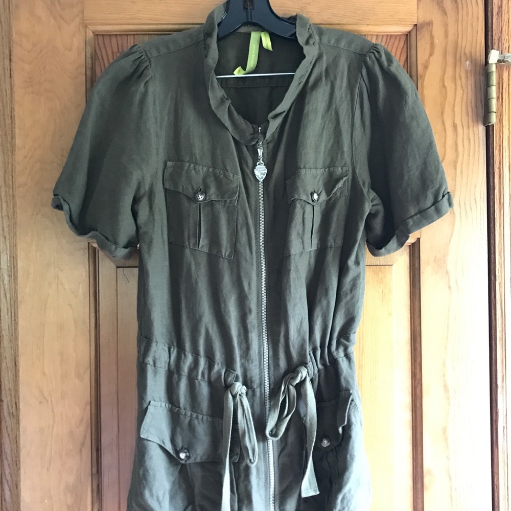 Green Dragon Linen Utility Jacket